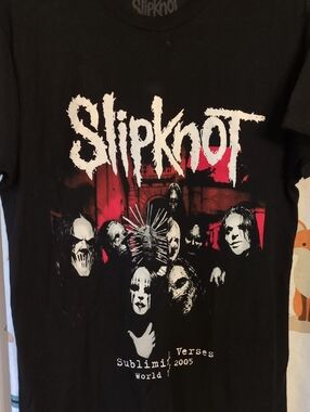 Slipknot Black Graphic Band Tee - Black with Red Accents